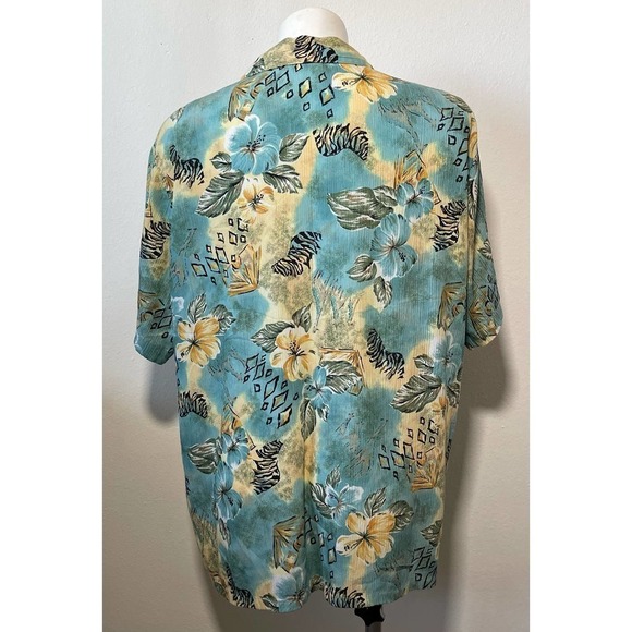 Koret Womans Floral Ribbed Vintage Button Up Blouse Sz XL - Picture 5 of 5